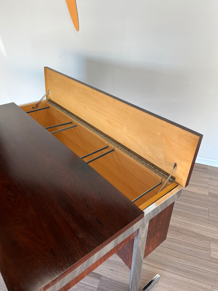 80s Rosewood & Chrome Desk by Lane