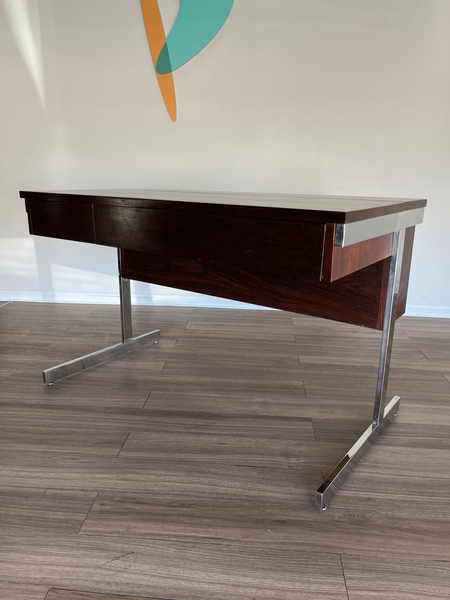 80s Rosewood & Chrome Desk by Lane