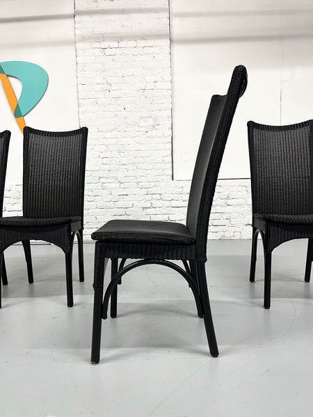 High Back Wicker Dining Chairs by Loom Italia