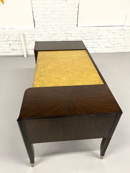Maitland-Smith Rosewood Desk With Ostrich Leather Top