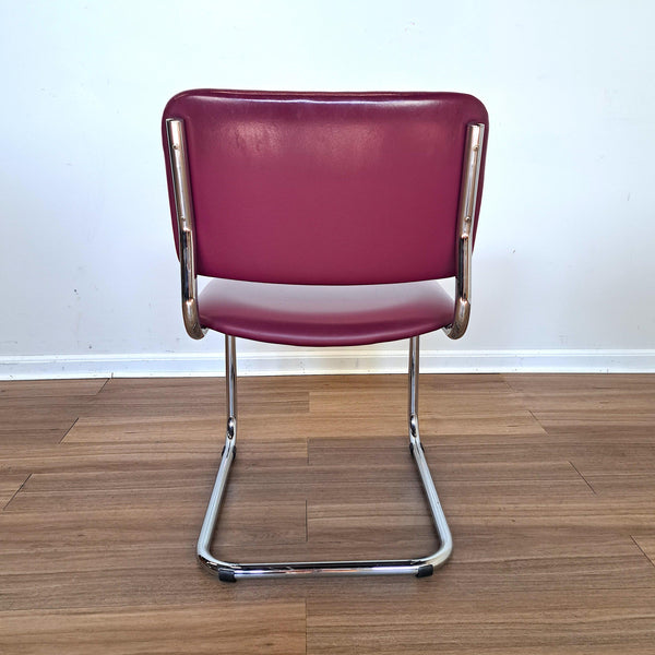 70's Loewenstein Vinyl & Chrome Cantilevered Chair
