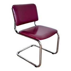 70's Loewenstein Vinyl & Chrome Cantilevered Chair