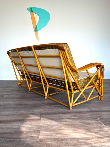 Heywood Wakefield Bamboo Rattan Sofa & Chair Set