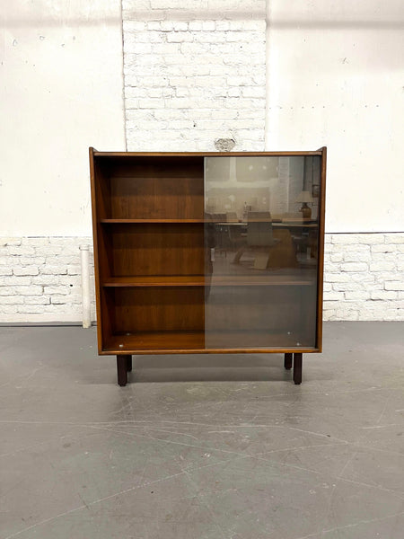 Mid Century Walnut Bookcase/Curio Cabinet