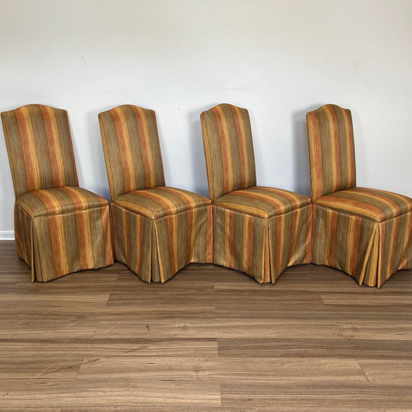 Set of 4 Upholstered Skirted Dining Chairs