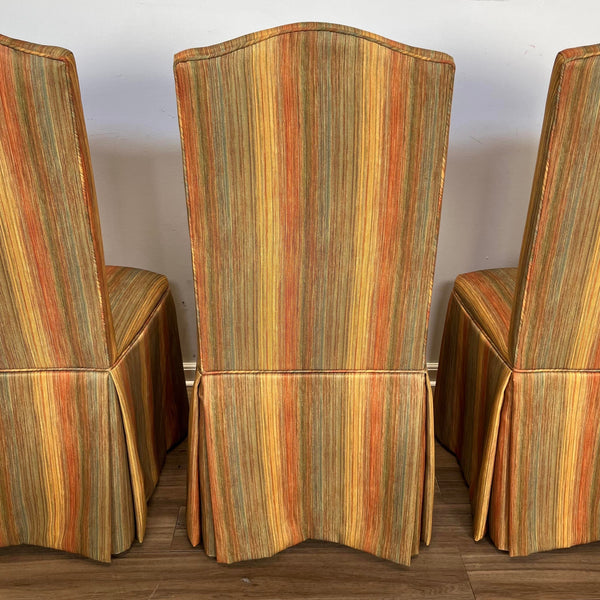 Set of 4 Upholstered Skirted Dining Chairs