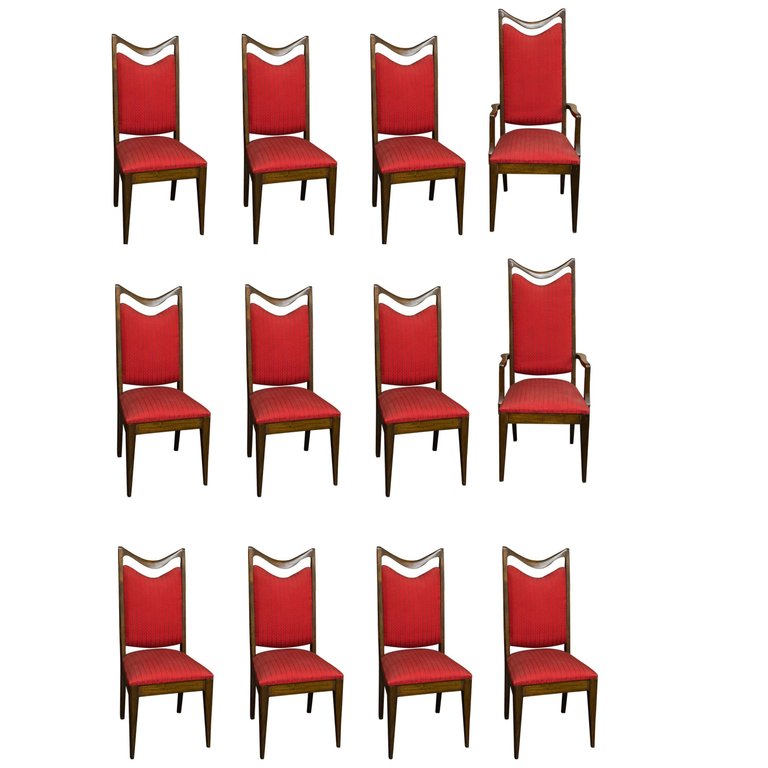 12 Custom Made Mahogany Dining Chairs